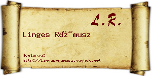 Linges Rémusz névjegykártya
